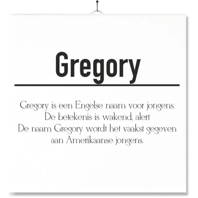 MC Living Tegel Met Opdruk | Betekenis | Kado | Cadeau | Met Naam - Gregory Multi-Color