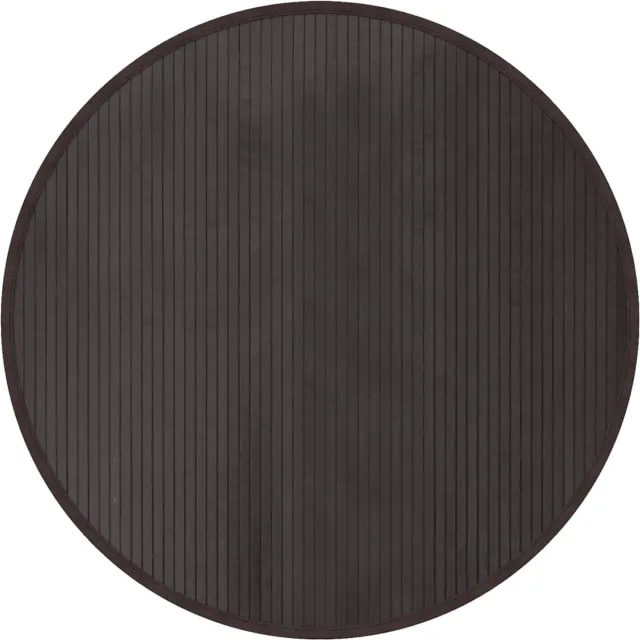 vidaXL Vloerkleed - rond - 100 - cm - bamboe - donkerbruin