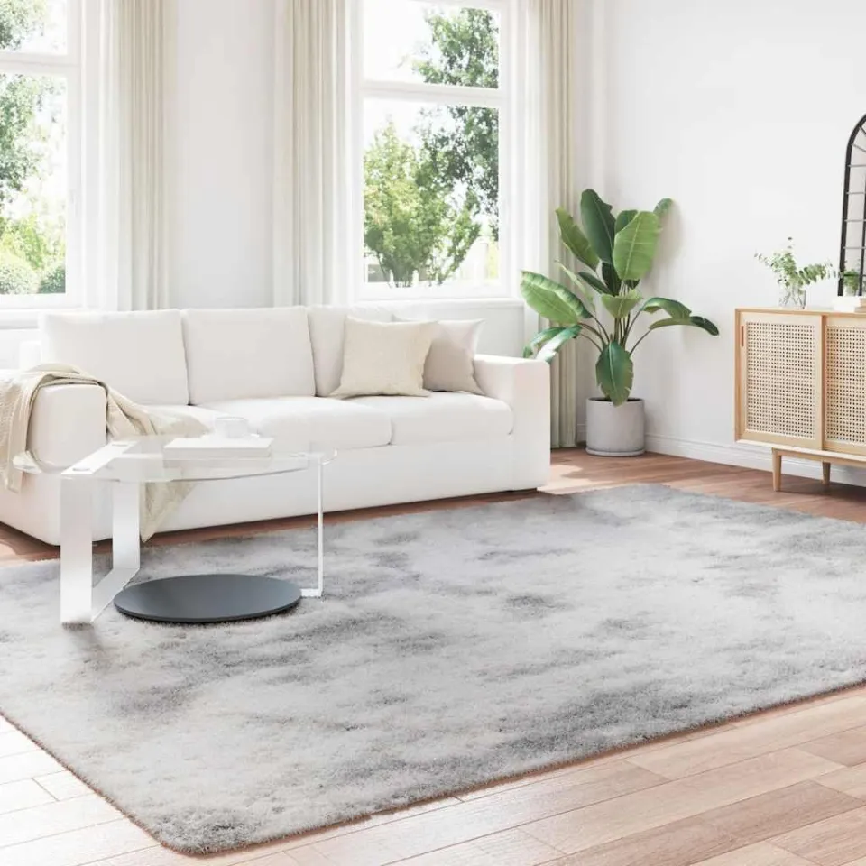 vidaXL Hoogpolig vloerkleed NAVARRA 240x340 cm polyester zilvergrijs, foto 3