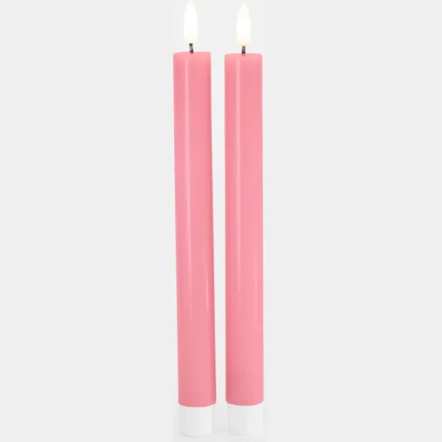 Sirius LED-Dinerkaarsen 'Sille' (25cm hoog, Set van 2) - Old Rose - Roze