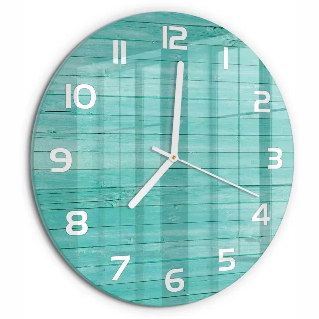 TULUP Wandklok - Groene borden Gekleurde Glazen Klok - fi30 cm - Groente Glazen Klok Met Print - Witte handen - Ronde Klok - Moderne Wandklok Glas - Wandklok Glas Decoratie