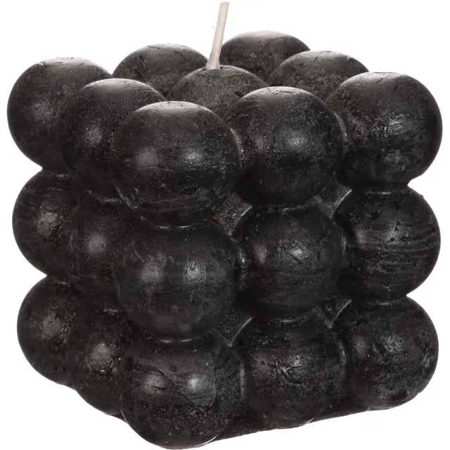 Ideas 4 Seasons Bubbel Kaars - Oud Zwart - 8x8x8 cm
