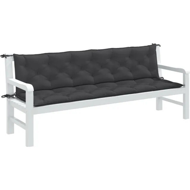 vidaXL Tuinbankkussens 2 st 200x50x7 cm stof gemêleerd antracietkleur Anthraciet