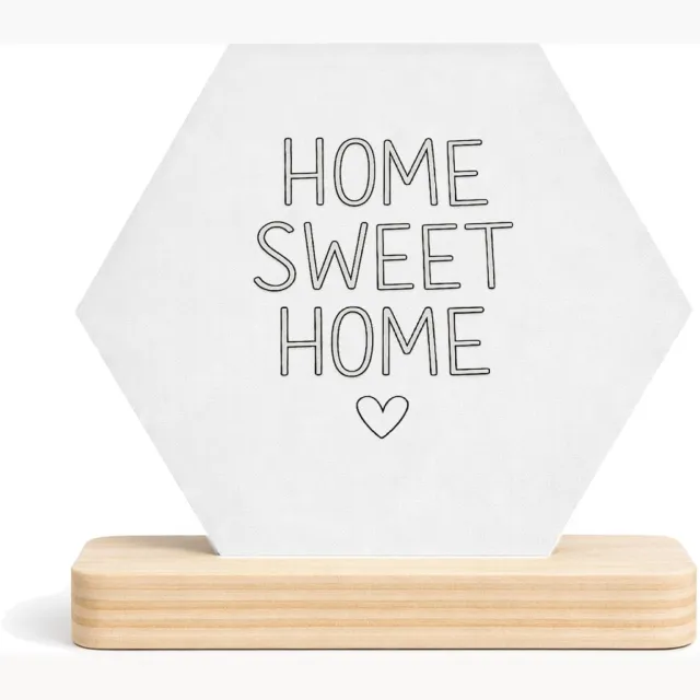 Mr Cadeautjes MDF fotolijst/inleg hexagon 14 x 13 - design Minimalistische tekstposter met een warme, gezinsgerichte bo | cadeau Wit