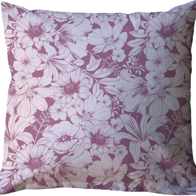Studio Assorti Kussenhoes woonkamer - 45 x 45cm - Bloemen Lila - Sierkussens met verborgen ritssluiting - Sierkussen