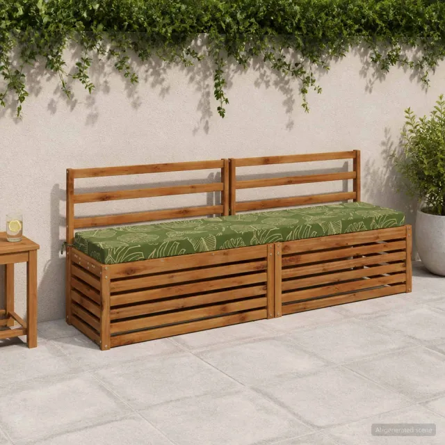 vidaXL Bankkussen SOEST 100% Polyester Bladontwerp 200 x 40 x 8 cm Groen