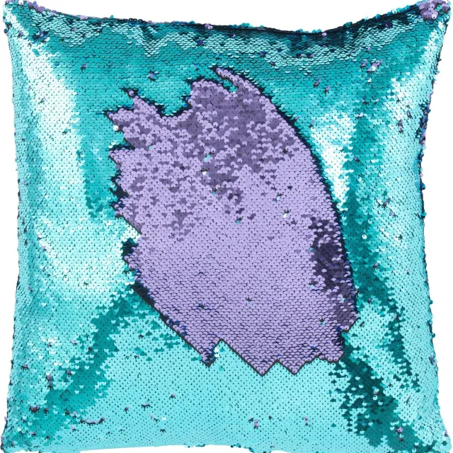 J-Line kussen Omkeerbaar Sequin - textiel - blauw/paars