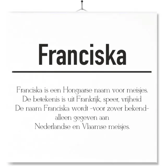 MC Living Tegel Met Opdruk | Betekenis | Kado | Cadeau | Met Naam - Franciska Multi-Color
