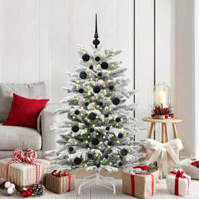 vidaXL Kerstbal Set 61 st Zwart Ø 6 cm Kunststof 150 LED's