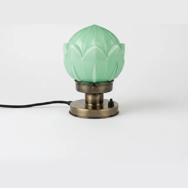 Coloured by Art Tafellamp Lotus Mint 20's Brons - Art Deco Trade Zachtgroen