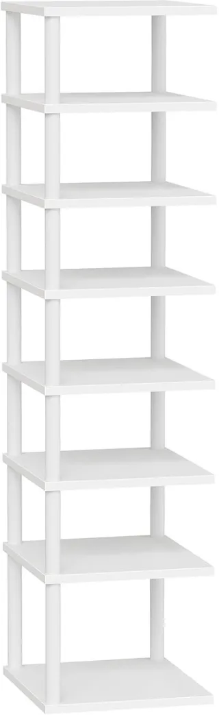 Unyqoos Ruimtebesparend verticaal schoenenrek met acht lagen voor elk interieur Wit