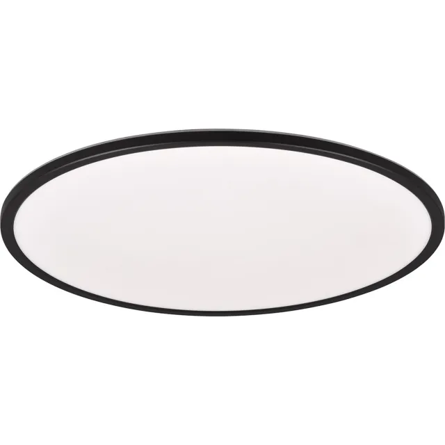 BES LED LED Plafondlamp - Trion Skiff - 30W - Aanpasbare Kleur - Dimbaar - Afstandsbediening - Rond - Mat Zwart - Kunststof