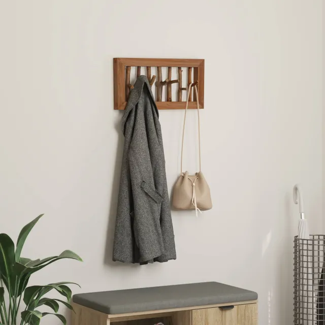 vidaXL Jassenhaak Naturel 50 x 10 x 25 cm Massief Mahoniehout Bruin
