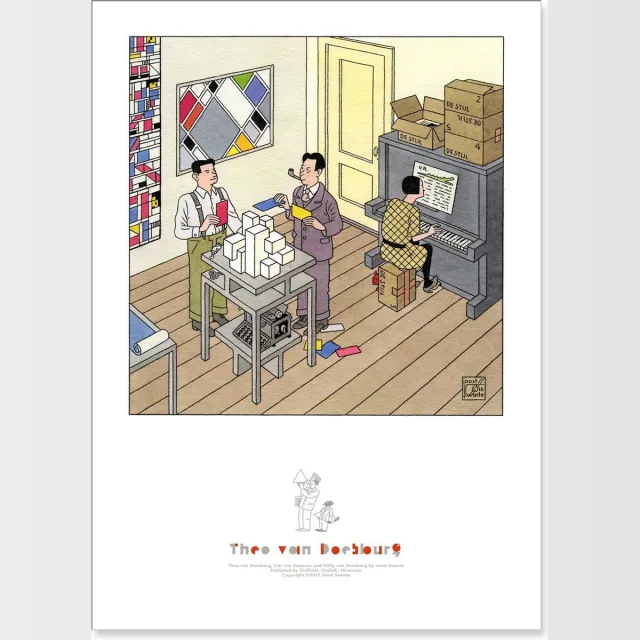 Joost Swarte De Stijl - Joost Swarte - Kunstposter Theo van Doesburg Full colour