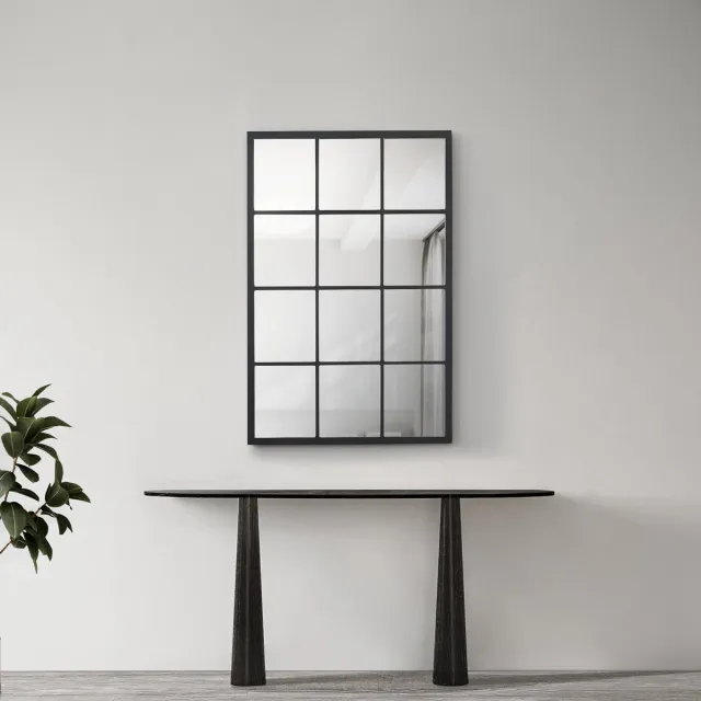 en.casa Spiegel Cupello hangend 90x60 cm zwart mat