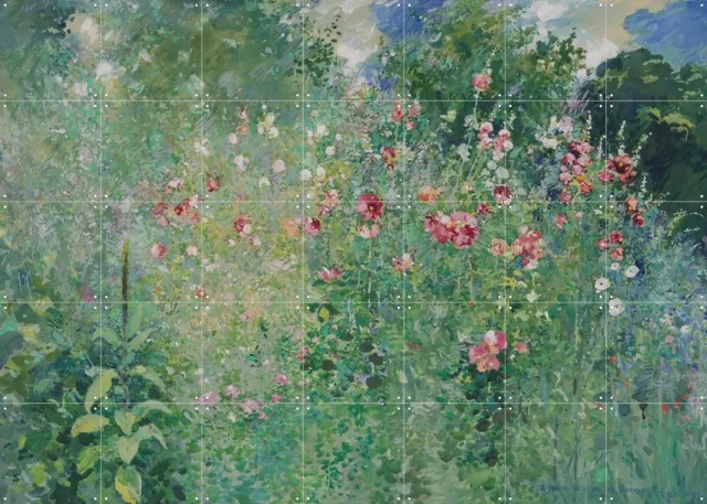 IXXI A Garden Is a Sea of Flowers, Ross Sterling Turner & Museum of Fine Arts Boston - 140 x 100 cm - Grote wanddecoratie en posters - Impressionisme Koele tinten / Groen