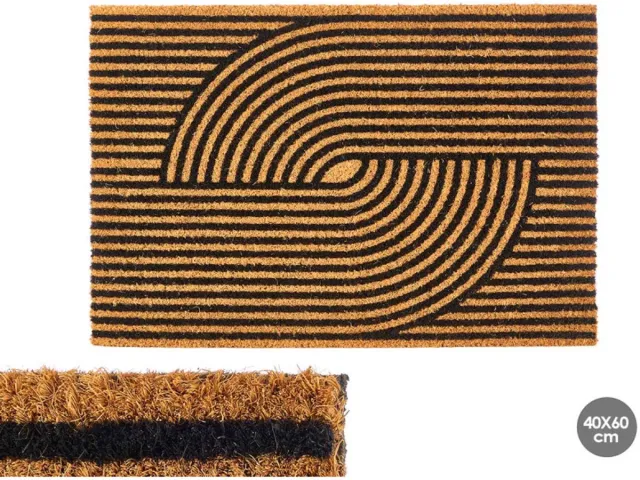 Arte Regal Deurmat Kokos - Deurmat voor Binnen en Buiten - Deurmat met Patroon - Kokosmat - 60x40 cm Bruin
