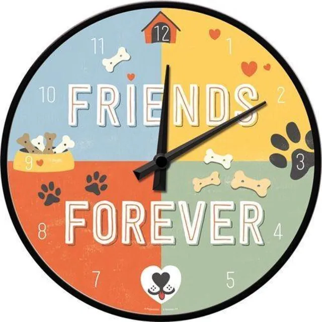 Nostalgic Art Merchandising Nostalgic Art Wandklok 30 cm Clock Friends Fover Zwart