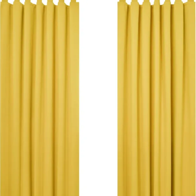 Riokem ® Gordijnen Met Lussen Voor Volledige Verduistering, Set Van geel