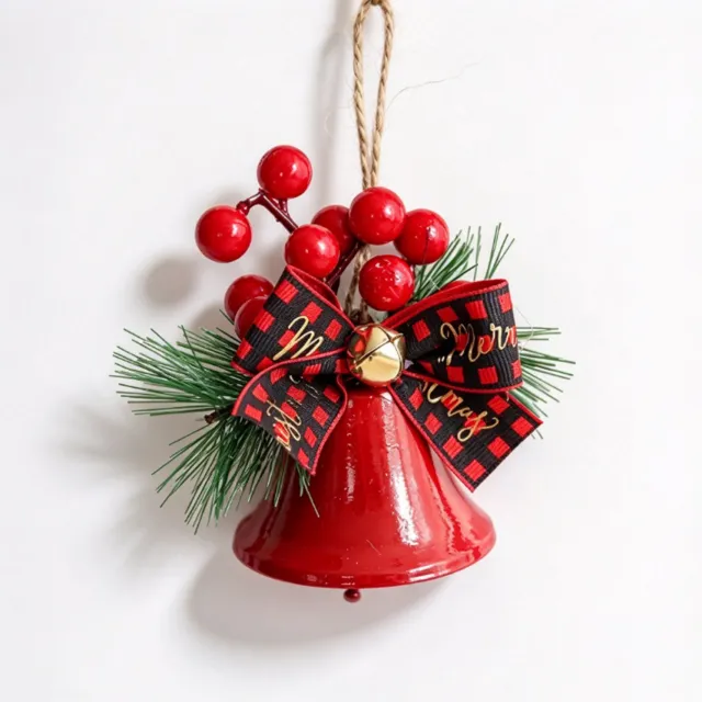 Sanorum Kerstdecoratie - Kerstboomornamenten -Decoratie in de vorm van een bel - Feestelijke Versiering - Klaar om op te Hangen - Kerstcadeaus - Geschikt voor kerstbomen, kransen, ramen en diverse kerstdecoraties - 1 Stuk - Rood