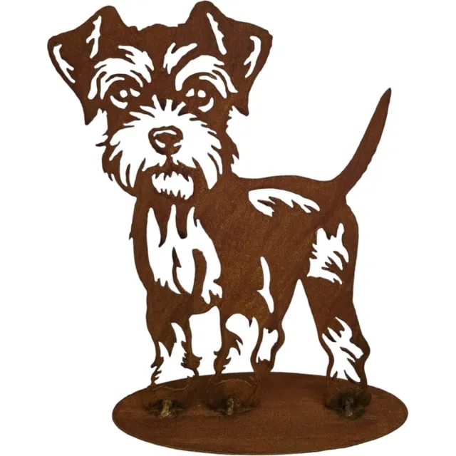 Dream-Garden Handgemaakt Tuinbeeld van Schnauzer Roest bruin