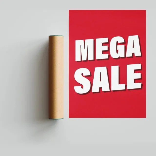 postersenstickers Sale poster A3 formaat | 29,7 x 42 cm | winkelposter | sale poster | rode sale poster rood