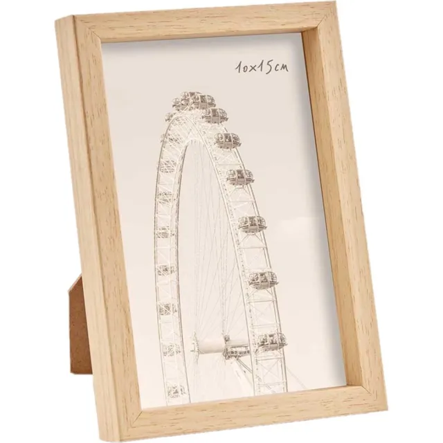 Arte r Fotolijst - houtlook - kunststof/glas - 17 x 12 cm - voor foto van 10 x 15 cm - staand/hangend Bruin