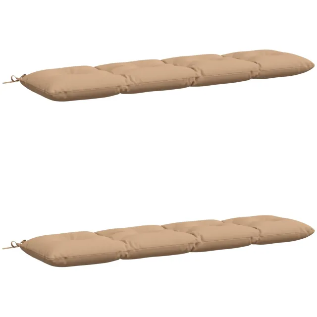 vidaXL Bankkussens - VIANEN - 2 - st - 100% - Polyester - Zand - 160 - x - 40 - x - 12 - cm