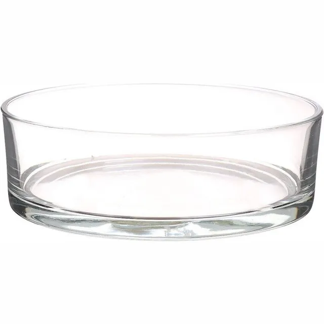 SmuldersDeco Glazen drijfkaarsen schaal rond 25 cm x hoogte 8 cm - Large Transparant
