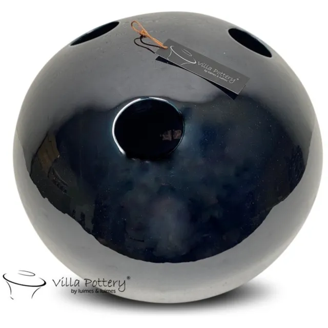 Villa Pottery Marrakech Vaas Blauw Zwart D20 x