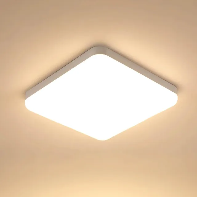 Riserva LED Plafondlamp Vierkant - 32W - 3600 lm - 3000K Warm Wit - 25 × 25 cm - Witte Plafondlamp voor Woonkamer, Slaapkamer, Keuken en Badkamer
