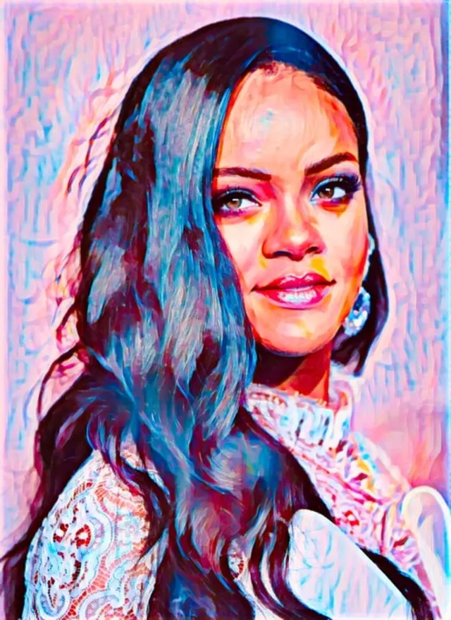 Passion For Art Rihanna 1 - Poster - 40 x 50 cm Blauw