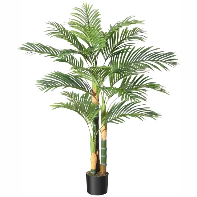 Happiq Kunstmatige Rietpalm Set 2 Stuks 150 cm - Kunstplant - Tropische Nepplanten - Voor Binnen & Buiten Groen