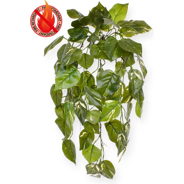 maxifleur Kunstplanten Cissus kunst hangplant deluxe 80cm - FR - brandvertragend Groen