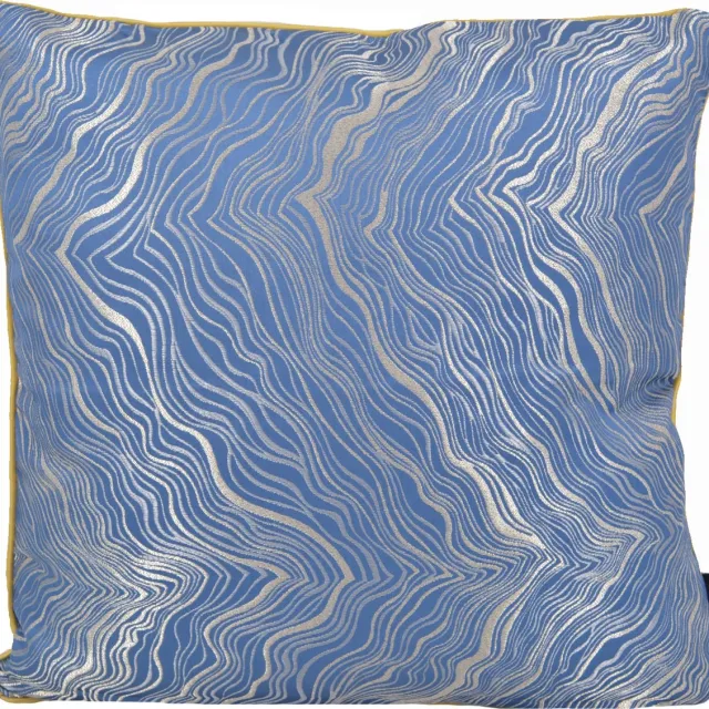 NOVÉE Zinzi Gold/Blue Kussenhoes | Jacquard / Polyester | Blauw | 45 x 45 cm