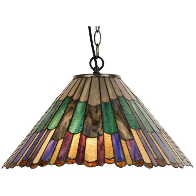 Coloured by Art Tiffany Hanglamp Styled Flower 3x E-27 - Art Deco Trade Multicolour