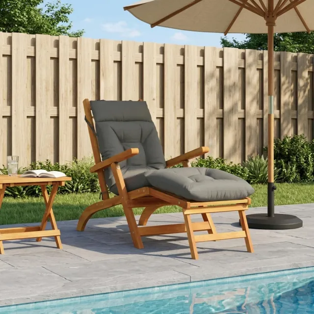 vidaXL Ligstoel Kussen VIANEN 100% Polyester Grijs 200 x 60 x 8 cm