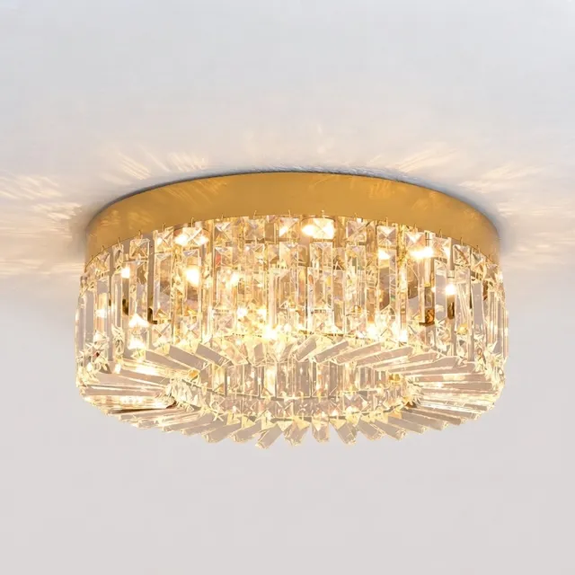 Archi Luxe Kristallen Plafondlamp Goud 50 cm – Moderne LED Kroonluchter – 3 Lichtkleuren – Kristallen Plafonnière – Woonkamer & Slaapkamer