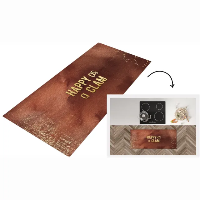 KitchenYeah Keukenloper - Loper keuken - Quote - Clam - Goud - Roségoud - 120x50 cm - Keukenloper vinyl Multicolor