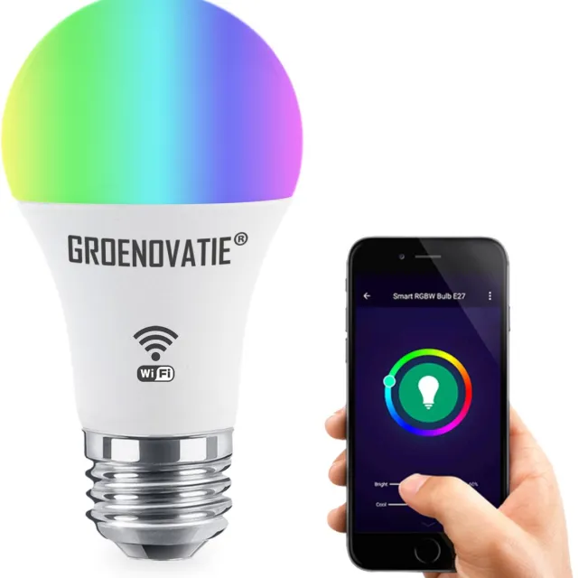 Groenovatie Wifi Smart LED Lamp - E27 Fitting - 9W - TUYA - RGBW