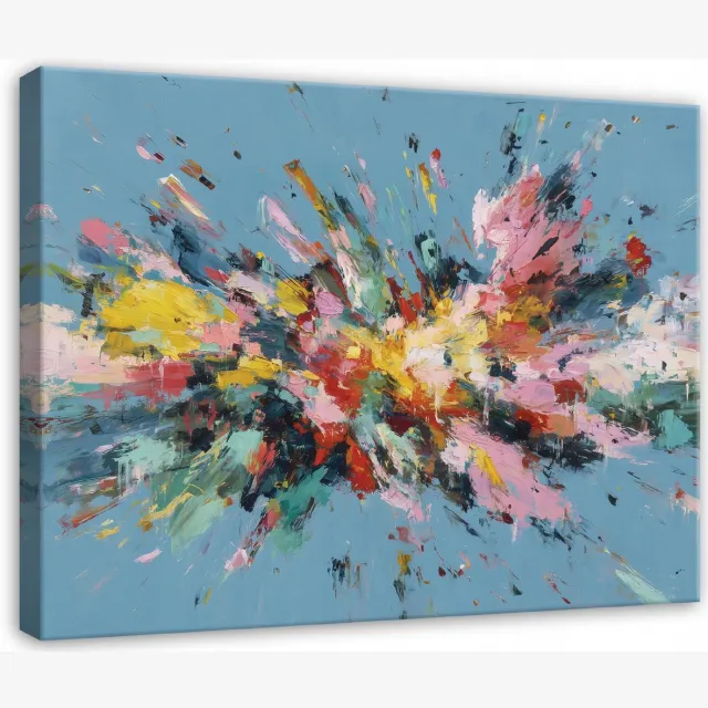 WALLARENA Schilderij op canvas - 120x80 cm - abstracte verf kunst aquarel - Geschikt voor slaapkamer en woonkamer Veelkleurig