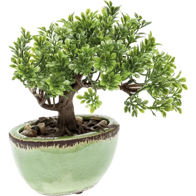 Emerald Bonsai Mini Kunstplant 19cm Groen