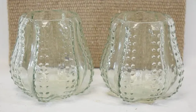 ZoeZo Design 2 stuks - Waxinelichtjeshouder - lichtgroen - glas - 10 x Ø 10 cm licht groen