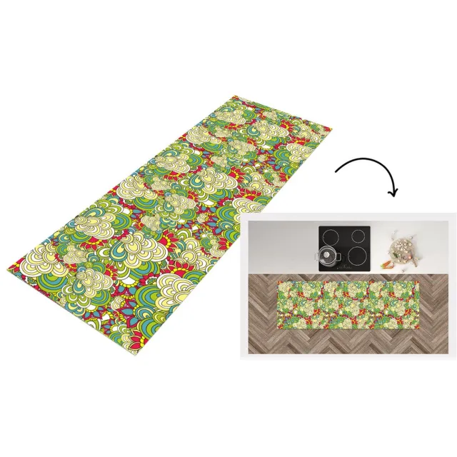 KitchenYeah Keukenloper - Loper keuken - Patronen - Bloemen - Lente - Keukenloper vinyl Multicolor
