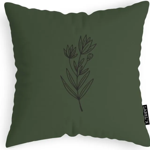 Label2X Sierkussen - Wildflower - Multicolor - 50 Cm X 50 Cm black