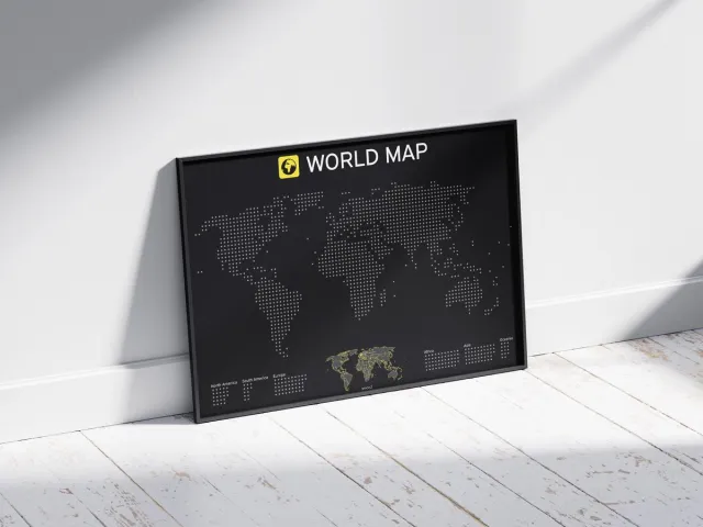 Smaail Poster - Worldmap - 50x70 cm zwart