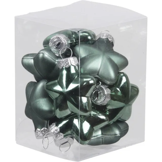 Othmar Decorations Kerstornamenten - sterren - 12x st - emerald groen - 4 cm - glas - kerstversiering