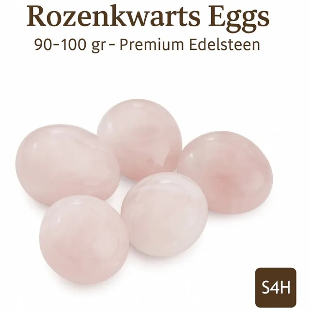S4H Rose Quartz Eggs (90–100 gr) – Premium Gemstone Rozenkwarts