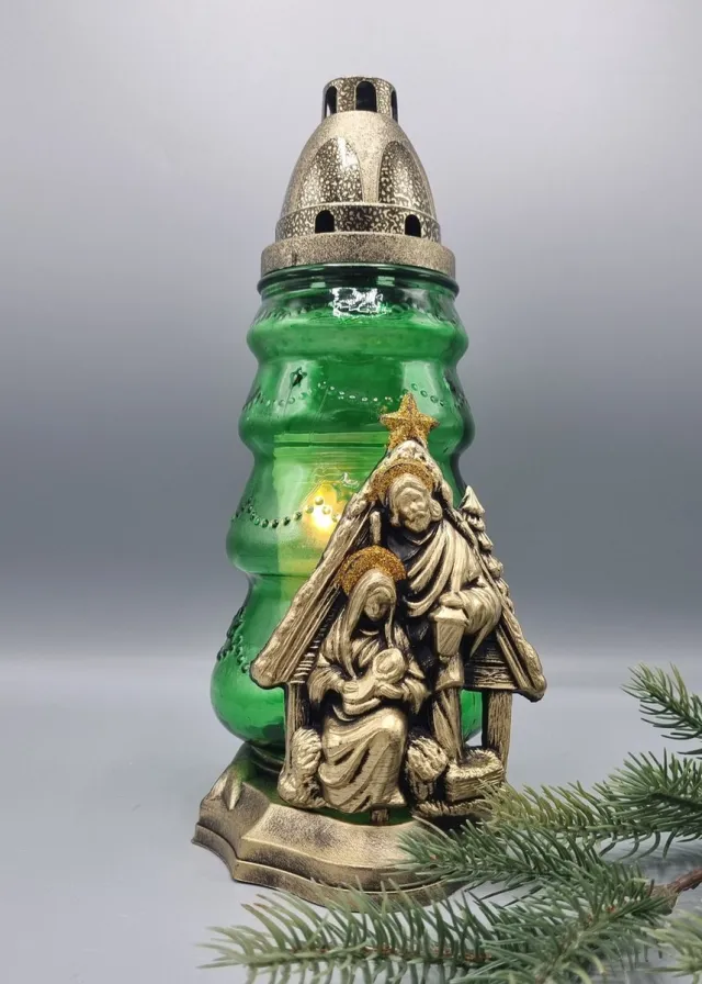 Lubema Herdenkingslicht - R34s - Kerstboom - Kerststal - Goud - Kerst - Grafkaars – Graflicht – Graflantaarn – Grafdecoratie - Windlicht