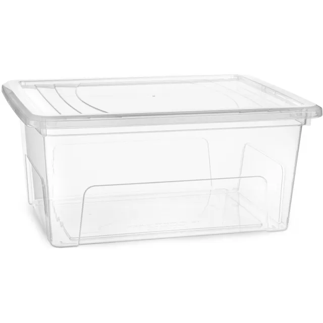 PLASTICFORTE Opslagbox Easy met deksel - 1x - 19 Liter - 44 x 20 x 34 cm - transparant - kunststof